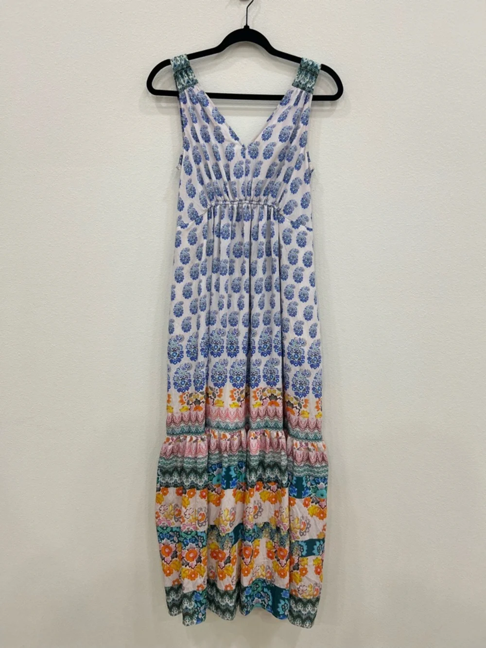 Anthropologie SM smocked waist maxi dress floral boho coastal vacation cottage - Picture 4 of 11